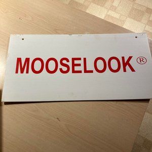 MOOSELOOK FISHING LURES SIGN  24 X 12 INCH LAMINATED